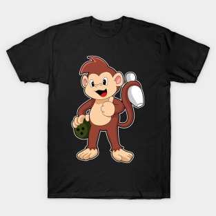 Monkey at Bowling with Bowling ball T-Shirt